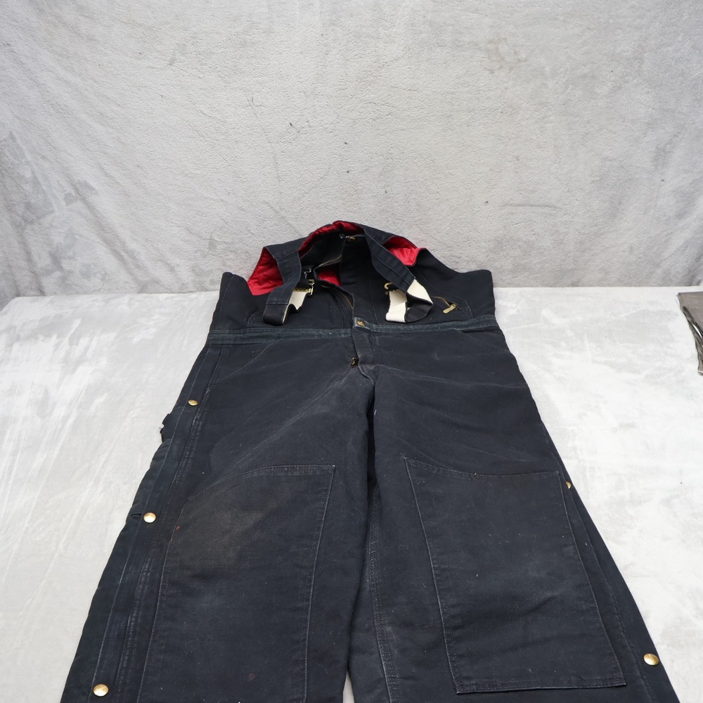 Carhartt Overalls Men 38x30 Black Loose Fit Firm Duck Insulated USA Made READ